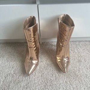 Forever 21 boots rose gold Metallic